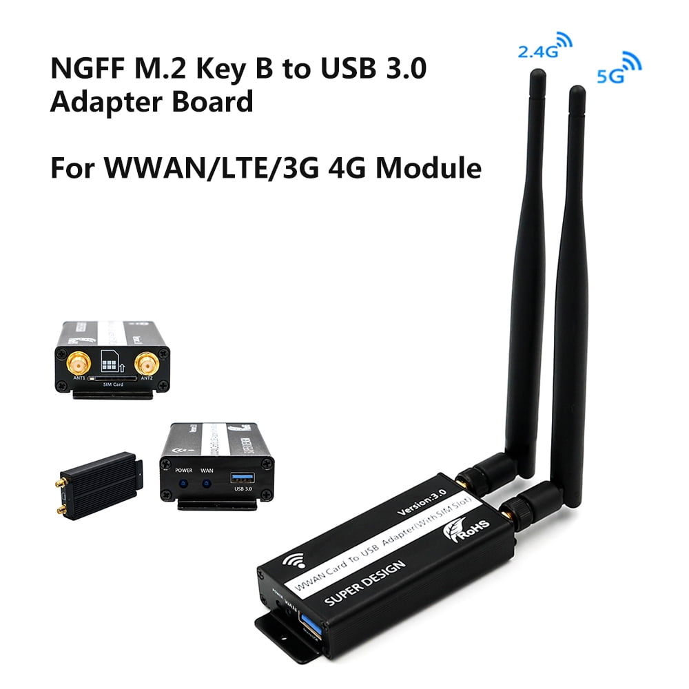 NGFF M.2 Key B to USB Adapter with SIM Card 8 Pin Slot for WWAN//LTE//4G Module