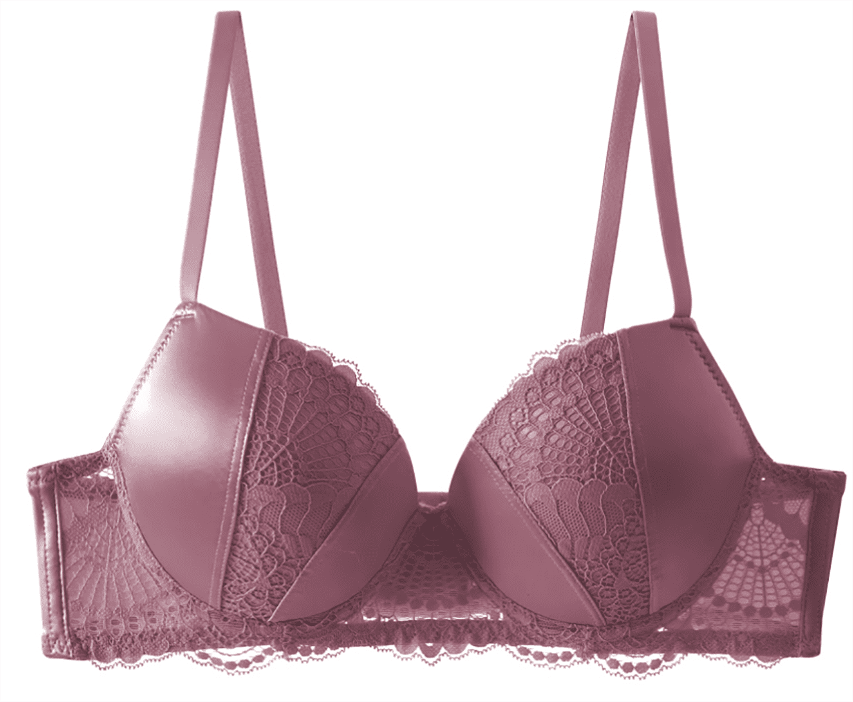 6 Pieces Wired Lace Plain Full Cup Gentle Push Up Bra B/C