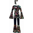 thumbnail image 2 of Women's  60s & 70s Hippie Costume Set - Floral Bohemian Outfit with Flared Sleeves & Pants, 2 of 5