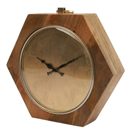 Yosemite Home Decor Wooden Hexagon Shaped Clock