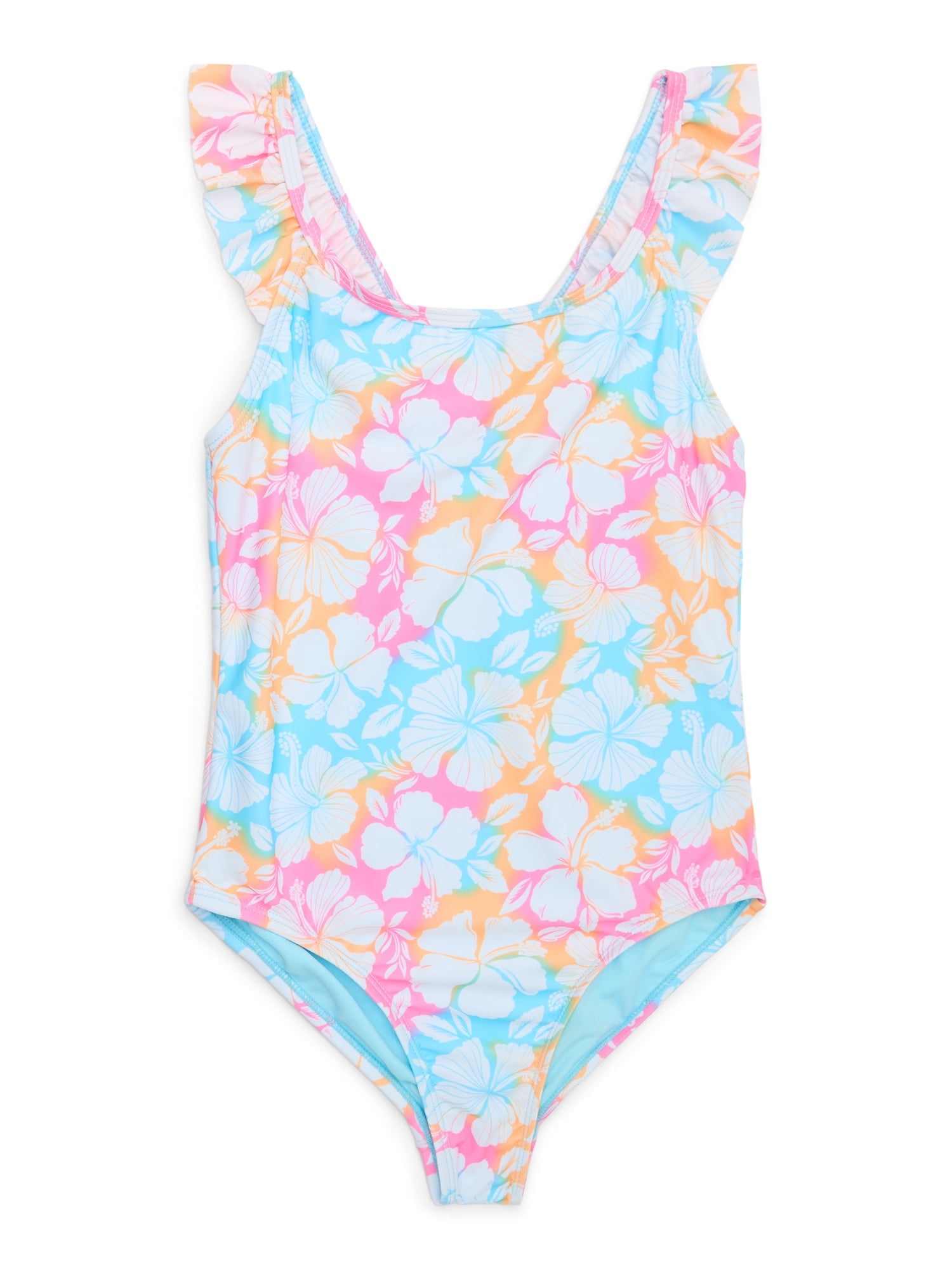 Wonder Nation Girls One-Piece Swimsuit and Cover Up Dress, 2-Piece, Sizes 4-18