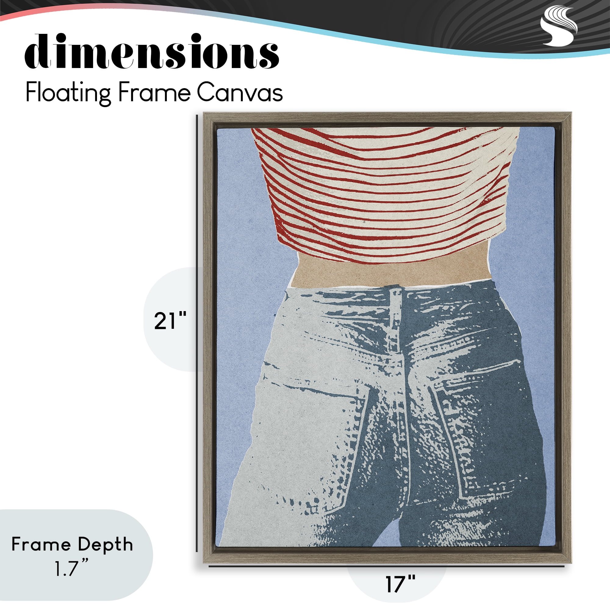 Stupell Industries Favorite Jeans Vintage Brown Framed Floater Canvas Wall Art, design by Victoria Barnes