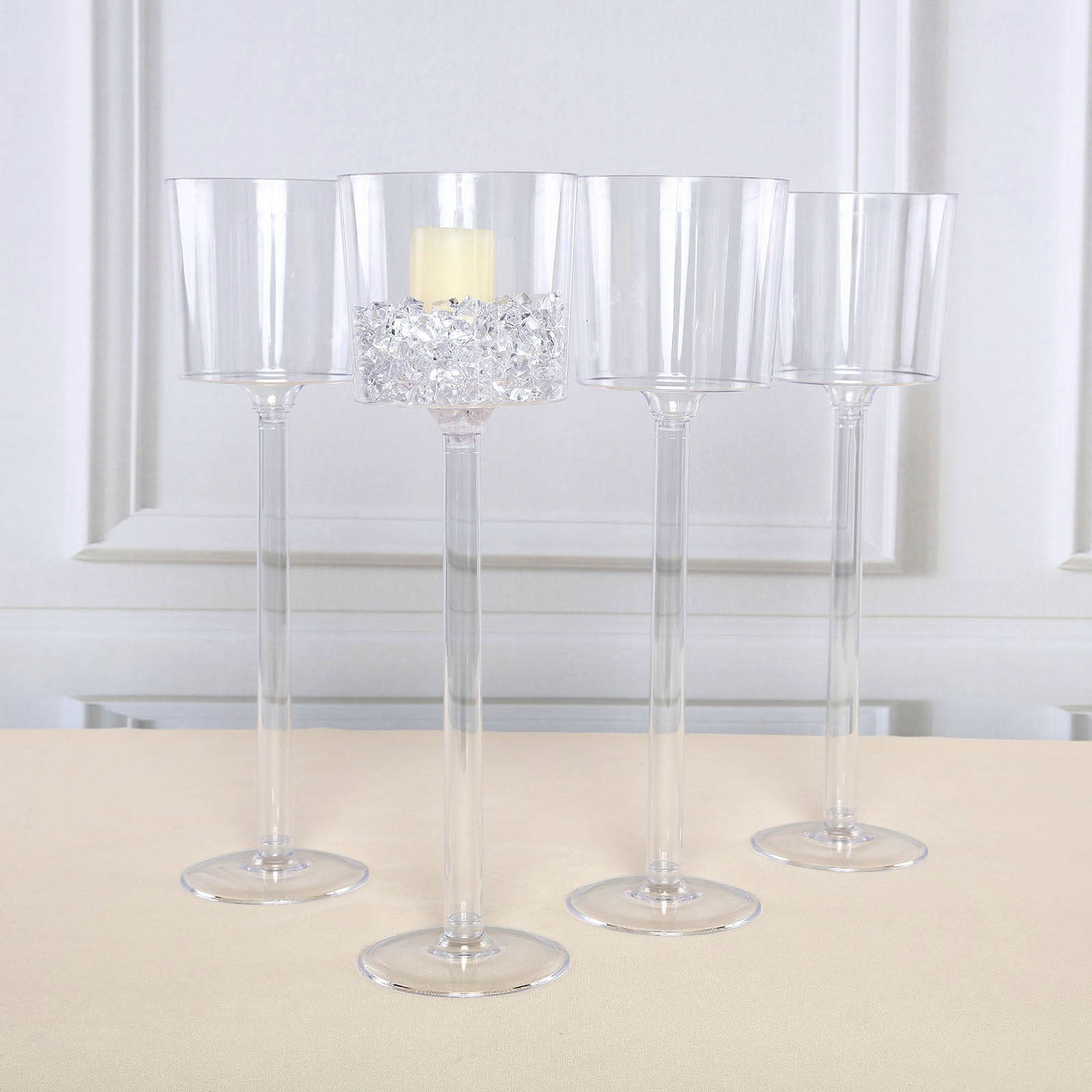 Efavormart 4 Sets of Wholesale Plastic Sturdy Centerpiece XL Cylinder