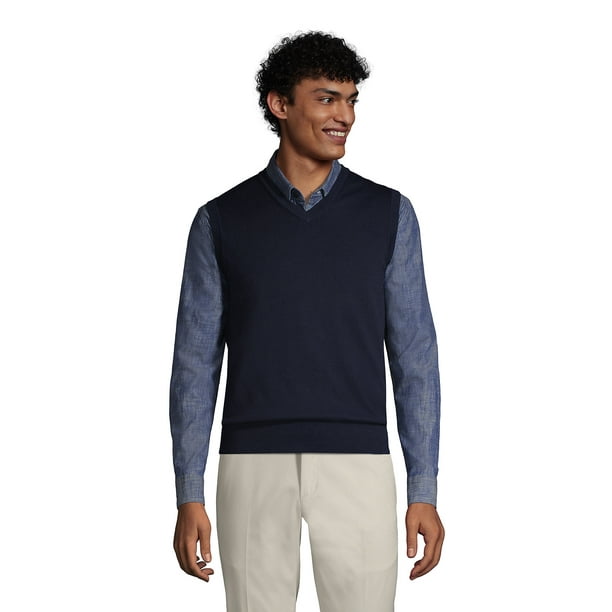 Lands' End Men's Tall Fine Gauge Supima Cotton Sweater Vest
