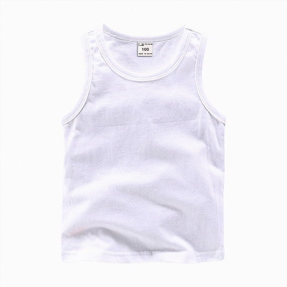 Splozh Toddler Tank Tops 0-8 Years Solid Color Summer Dance Athletic Undershirts for Little Girls Toddler Girls Dance Clothes,White,18-24 Months