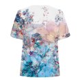 thumbnail image 5 of Lolmot Womens Plus Size Tops Fashion Casual Top Printing Button V-Neck Loose Split Short-Sleeved T-Shirt Blouse, 5 of 5