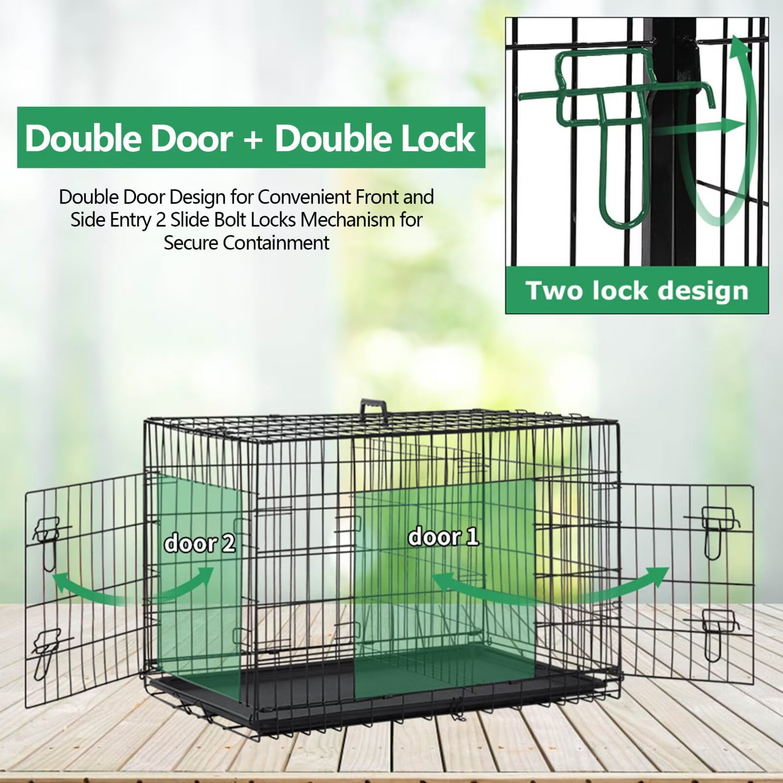 YRLLENSDAN,Dog Crates for large Dogs,large Dog Kennel Indoor,Dog Cages for large Dogs,Collapsible Dog Crate,xxl Dog Crate,48 Inch,Black