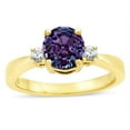 thumbnail image 2 of Star K � 3 Three Stone Round Simulated Alexandrite Classic Engagement Promise Ring, 2 of 9