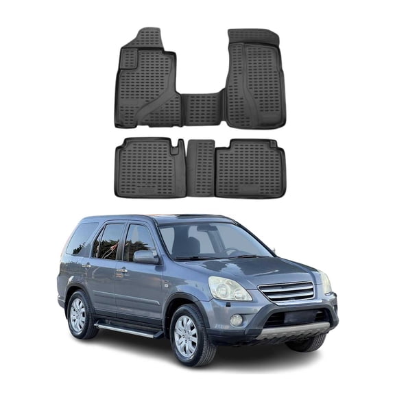 OMAC Floor Mats Liner for Honda CR-V 2002-2006 Black TPE All-Weather 4 Pcs