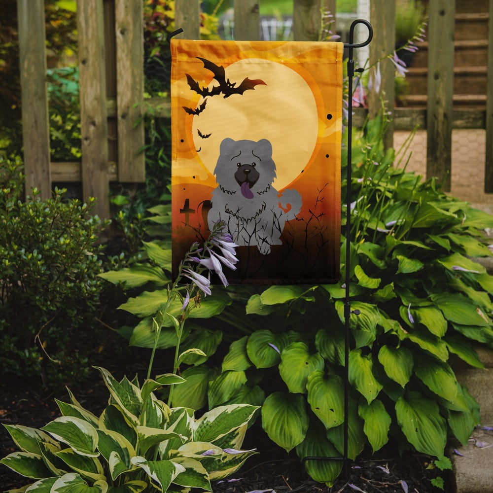 Caroline's Treasures BB4405GF Halloween Chow Chow Blue Flag Garden Size , Small, multicolor