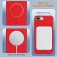 thumbnail image 3 of for iPhone 8 Plus / iPhone 7 Plus Strong Magnetic Case Compatible with Mag-Safe, Luxury Elegant PU Leather TPU Bumper Shockproof Protective Slim Magnetic Phone Cover, Red, 3 of 6