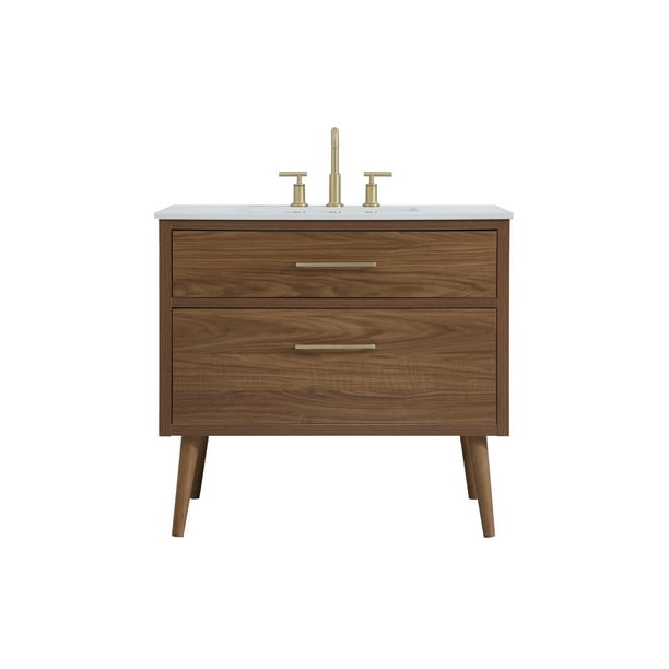 36 inch bathroom vanity in Walnut Brown