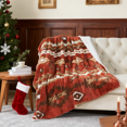 thumbnail image 3 of Home Soft Things Christmas Southwest Faux Fur Sherpa Throw - Brick Red - 60" x 80"Jumbo, 3 of 14