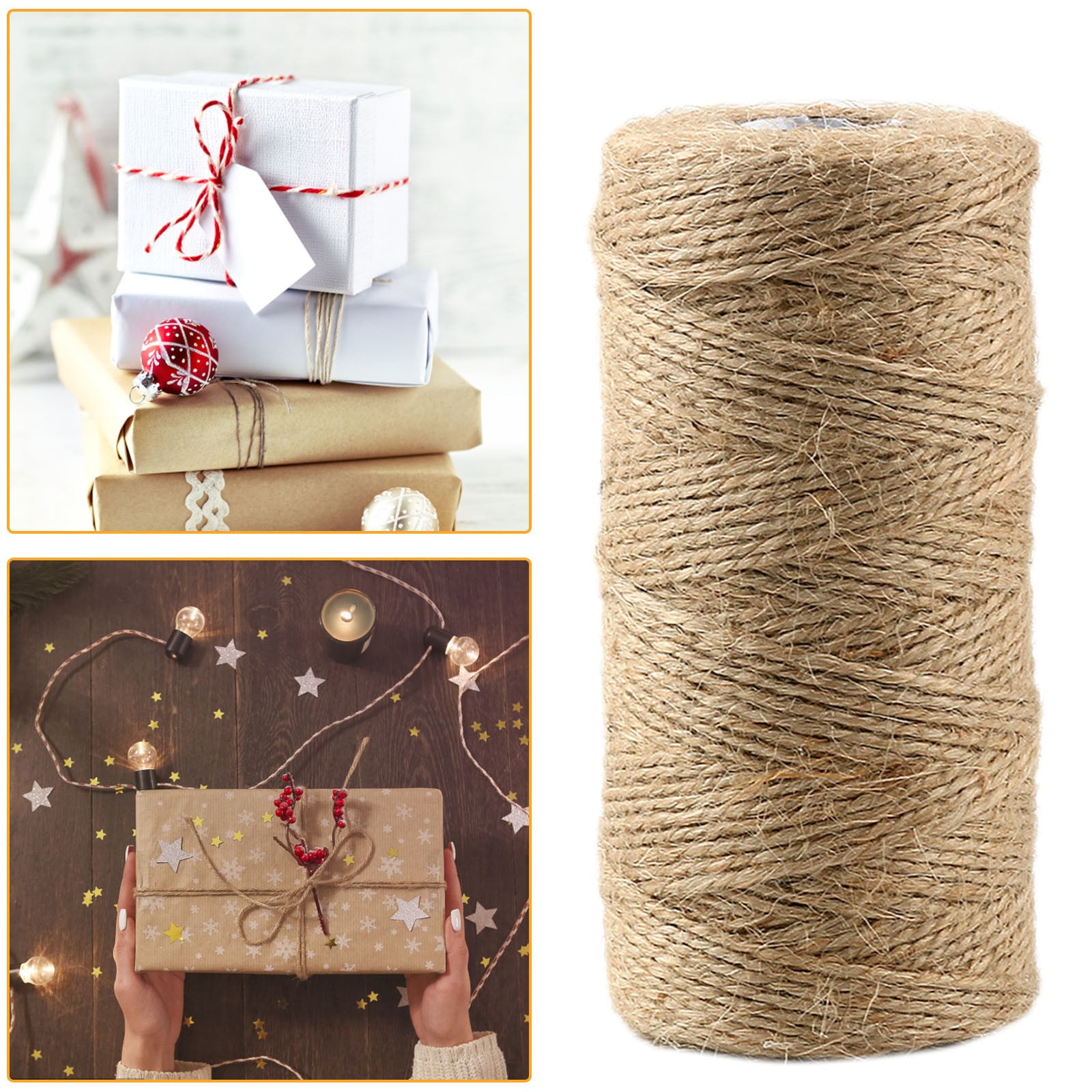Kingtowag 100M Natural Handmade Hemp Rope 2Mm Diy, Hemp Twine Burlap String for Eco-Friendly Crafting, Gift Wrapping and Rustic Decor Jute Cord