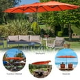 thumbnail image 4 of Patiojoy Parasol de Patio Double Face de 15 Pieds avec Base, Parasol de Marché Extra-Grand pour l'Extérieur, Orange, 4 of 8