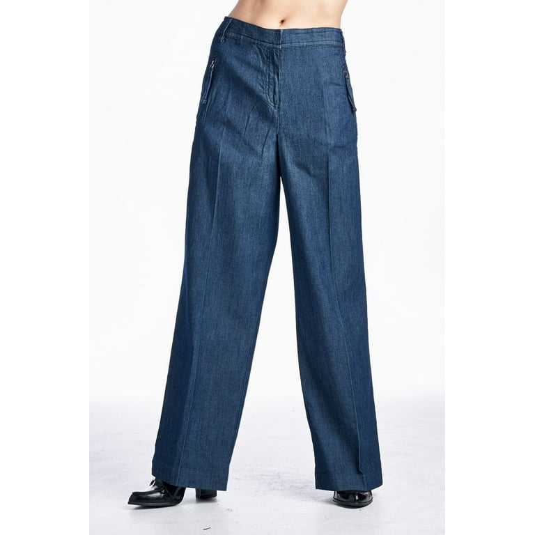 Larry Levine Stretch Pants Dark Navy 14 Walmart
