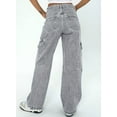 thumbnail image 3 of HOTAPEI Cargo Jeans for Women Mid Waist Jeans Wide Leg Denim Pants Casual Y2K Baggy Jeans with 6 Pockets, 3 of 4