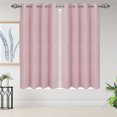 thumbnail image 1 of Cortina Panel Varilla PiccoCasa Bolsillo Pequeño Sólido Termal Aislado para Bañoroom Cocina 2 Paneles Rosado 52 x 63 pulgadas, 1 of 11