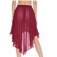 thumbnail image 2 of inhzoy Women's Ballet Chiffon Wrap Skirt Hip Scarf Flowy Swing Skirts Lyrical Dance Skirt Burgundy M, 2 of 7