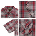 thumbnail image 3 of Coevals Club Men's Western Plaid Pearl Snap Short Sleeve Shirts (Red Gray #22 M), 3 of 4