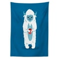 thumbnail image 3 of Ambesonne Bigfoot Tablecloth Rectangular Table Cover, Yeti Coffee Cup Winter, 60"x90", Cobalt Blue Pale Blue, 3 of 4