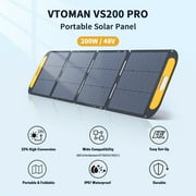 Vtoman VS200 Pro Folding Solar Panel 200W 48V,23% Efficiency Portable Solar Panel with MC-4 & IP67 Waterproof and Adjustable Kickstand,Solar Panel for Camping, RV, Boat, Power Station