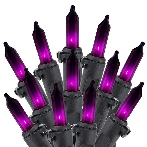 Cadena de luces Minetom Halloween 100, color morado, 7,6 m, incandescentes