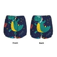 thumbnail image 6 of Goofa Dinosau Space Explorer Printed Women 2 in 1 Running Shorts,Quick Dry Athletic Workout Shorts,High Waisted Athletic Shorts with Liner Pockets-XX-Large, 6 of 9