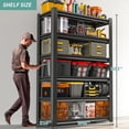 thumbnail image 4 of IKIMI 82"H 5-Tier Metal Garage Shelving, 2500Lbs Heavy Duty Adjustable Garage Storage Shelves for Home, Garage, Basement, 82.48"H x 48"W x 18"D, 4 of 7