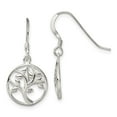 thumbnail image 3 of 925 Sterling Silver Polished Tree Dangle Shepherd Hook Earrings, 3 of 3