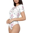 thumbnail image 2 of Balery Cute Poodle Dog Women's Short Sleevee Crew Neck Bodysuit Tops Short Sleeve Tops Basic-Large, 2 of 9