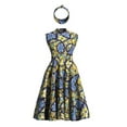 thumbnail image 3 of Bintarealwax African Dresses for Women Elegant Sleeveless High Waist A Line Ankara Print Dress, 3 of 3