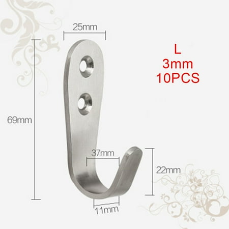 

Mingyiq 10XSolid Stainless Steel Wall Mount Single Hook Heavy Duty Rustproof Coat Hanger