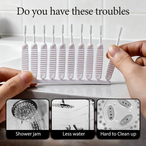 REZUOFI 10 Pcs Shower Head Cleaning Brush, Restore Water Flow, Bathroom Cleaner, Anti-Clogging Tool, Crevice Cleaning Brush