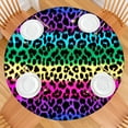 thumbnail image 2 of Glitter Leopard Aesthetic Round Fitted Table Cover - Waterproof, Wrinkle-Free & Spill-Proof for Parties, 2 of 5
