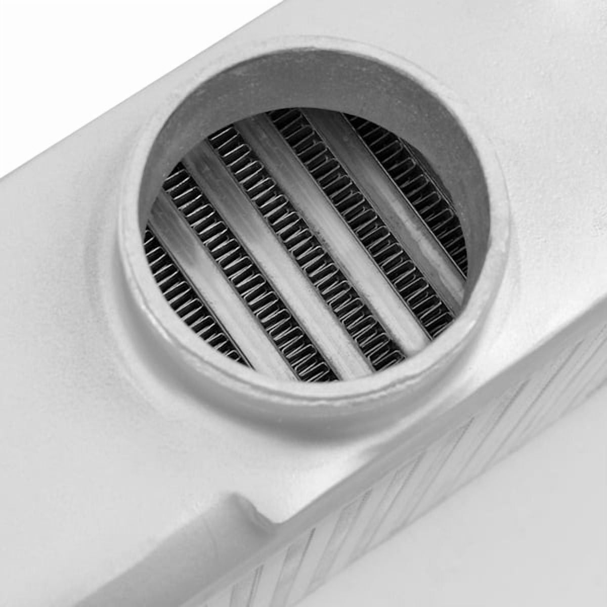 Mishimoto MMTMIC-WRX-01SLBL Top-Mount Intercooler Compatible With Subaru WRX/STI 2001-2007 Silver Cooler, Blue Hose