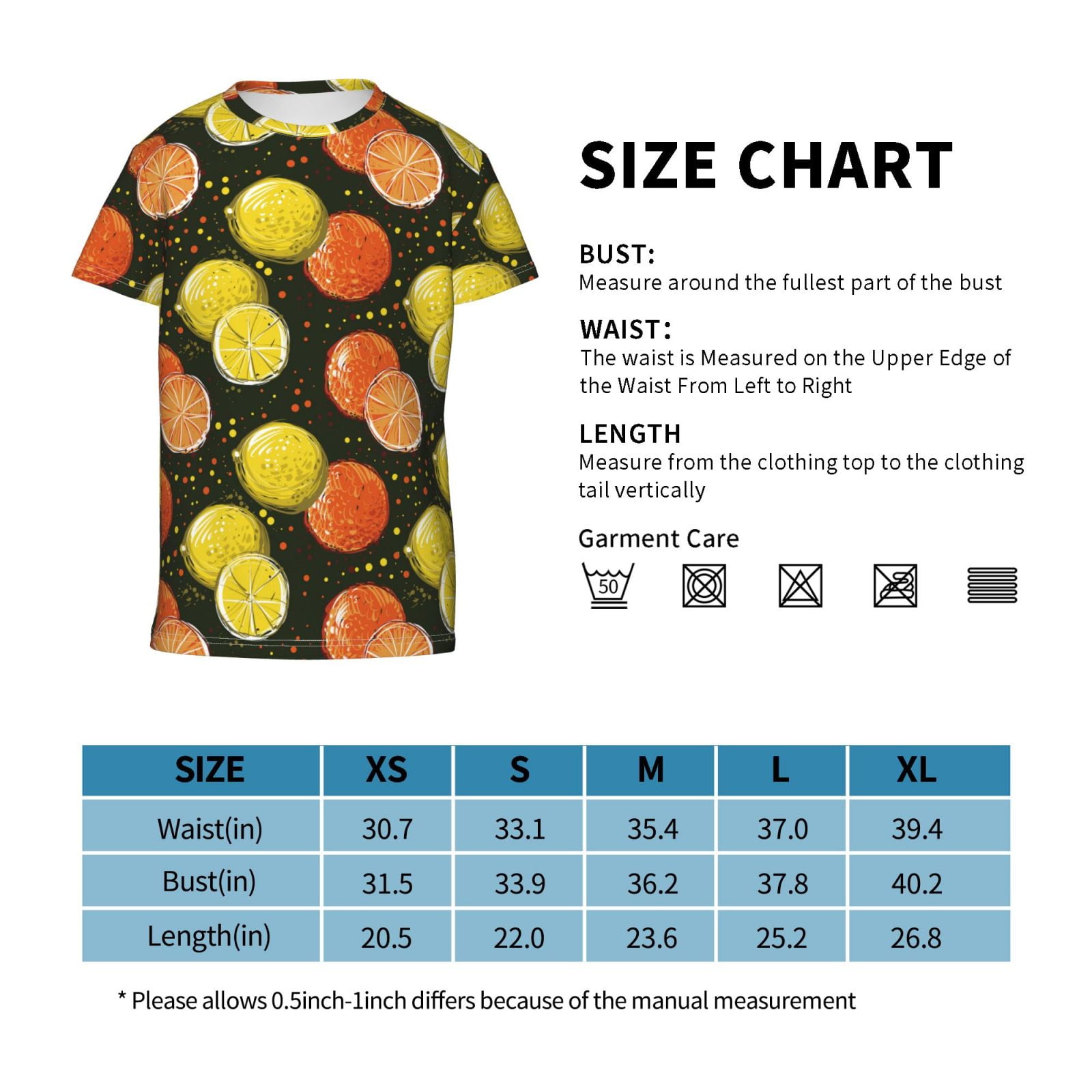 Wukai Orange Lemon Youth Unisex Short Sleeve T-Shirt for