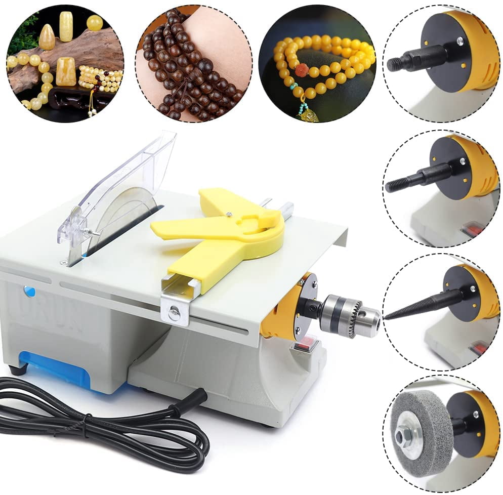 FETCOI Mini Table Saw DIY Jewelry Gem Metal Wood 110V Benchtop Buffer Rock Grinder