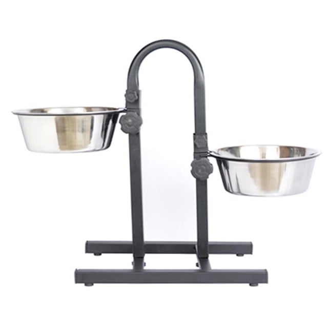 Pet 92182 Iconic Réglable en Acier Inoxydable Pet Double Salle à Manger - U Design&44; 64 oz.