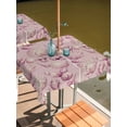 thumbnail image 2 of Outdoor Tablecloth with Umbrella Hole for Patio/Picnic/Party/Camping, Coastal Pink Conch Waterproof Table Cloth Square Cover Washable, Vintage Summer Beach Shells Marine (54"x 54"), 2 of 9