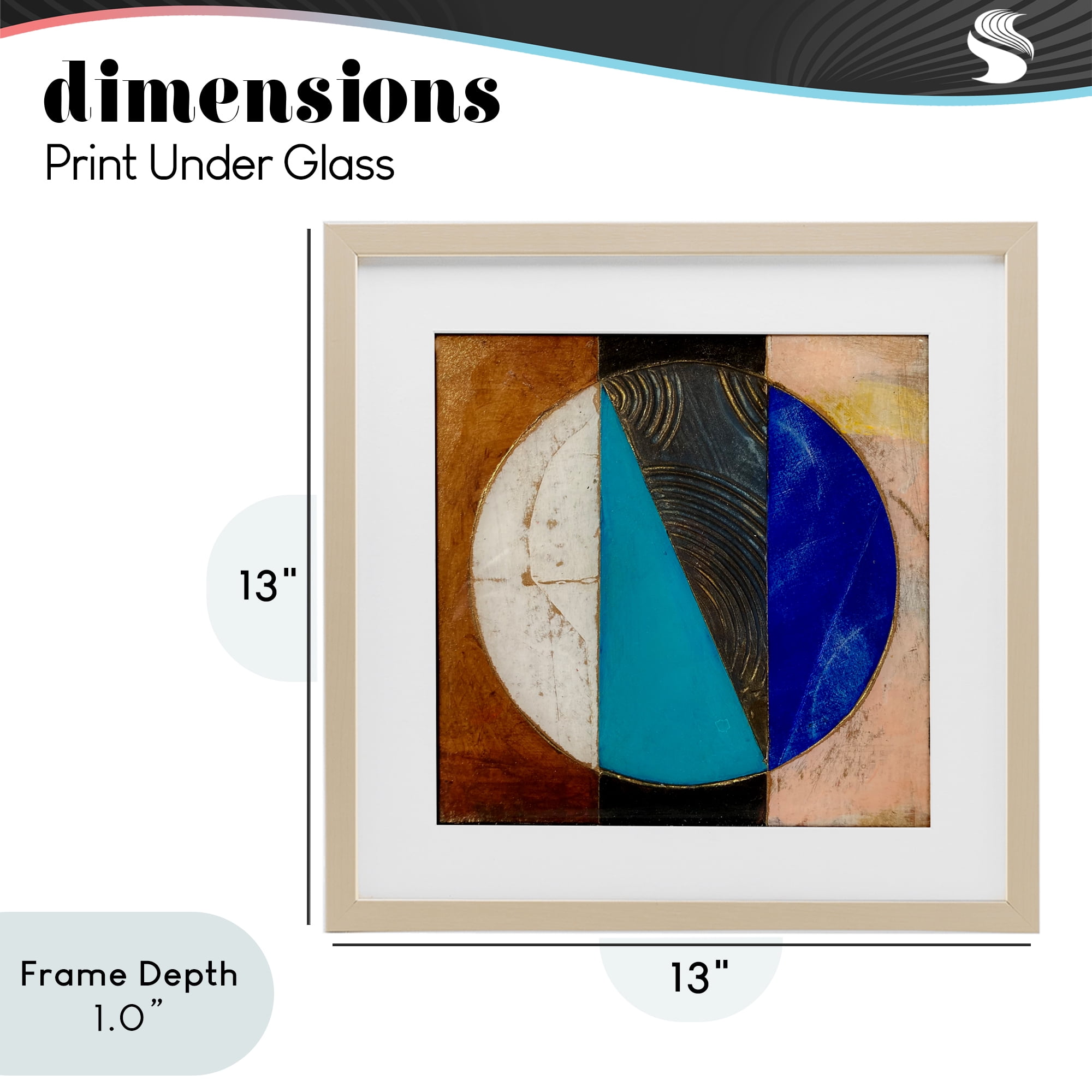 Stupell Industries Structured Circle Abstraction Birch Framed Print Under Glass, design by Matthew Finger