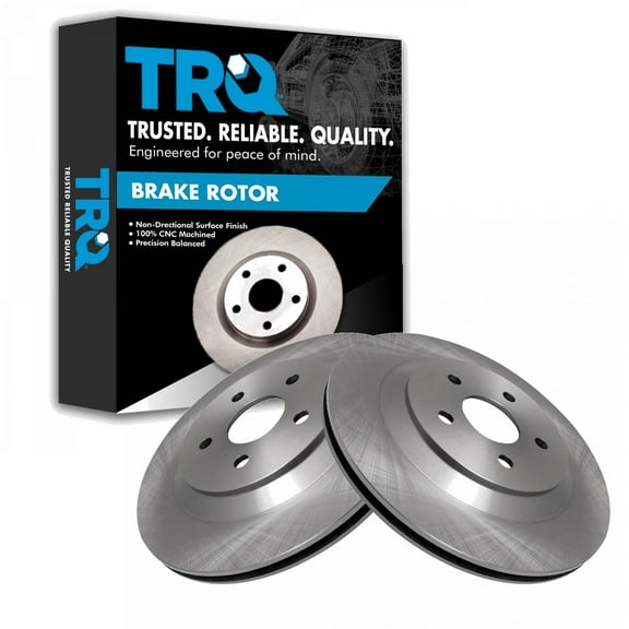TRQ Rear Brake Rotors Set Vented Fits Select 2004-2007 Ford Freestar Mercury Monterey