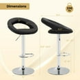 thumbnail image 3 of Costway Swivel Bar Stool Set of 2 Modern PU Leather Pub Stools with Hollow Back & Footrest, 3 of 7