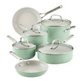 thumbnail image 1 of KitchenAid 10pc Hard Anodized Ceramic Cookware Set - Pistachio, 1 of 6