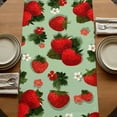 thumbnail image 5 of Table Runners 90 Inches Long Dress Scarves, Sage Green Strawberry Farmhouse Coffee/Dining/Kitchen Table Runner for Living Room, Spring Floral Watercolor Summer Botanical 13x90 Inch, 5 of 9
