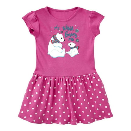 

Inktastic My Nana Loves Me- cute polar bears Gift Toddler Girl Dress