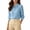 #442-Blue, variant on Warop Button Down Shirts for Women 3/4 Sleeve Collared Blouse Casual Business Office Work Top