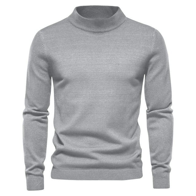 Annhoo Sweaters for Men Long Sleeve High Neck Knit Shirts Solid Color Casual Fall Winter Thermal Workout Gym Basic Daily Tops