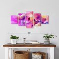 thumbnail image 2 of Elephant Stock Abstract Pastel Floral Hues Wall Art - Horizontal Multi Panel Canvas - Living Room Wall Decor - Abstract Multi Panel - Pink And Yellow Decor - 29" x 12", 2 of 4