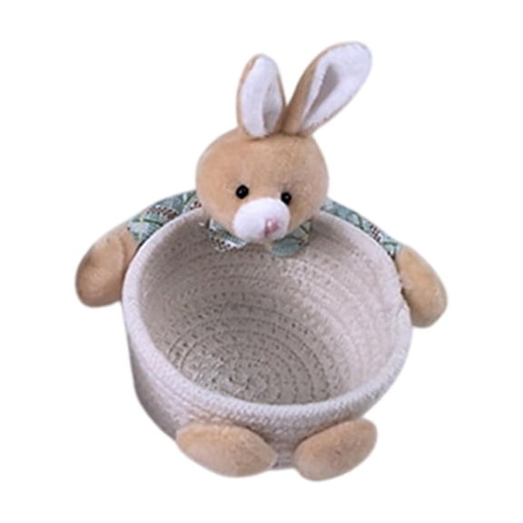A Small Easter Animal Storage Basket Woven Design For Candy Jewelry And Small Items Holiday Decor
